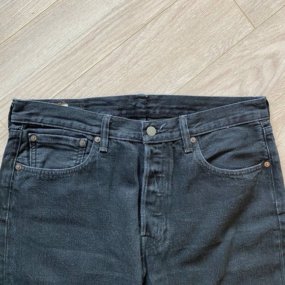 Levis 501 Straight Leg Button Fly Original Fit Jeans Dyed Black 34x30 - Picture 4 of 10